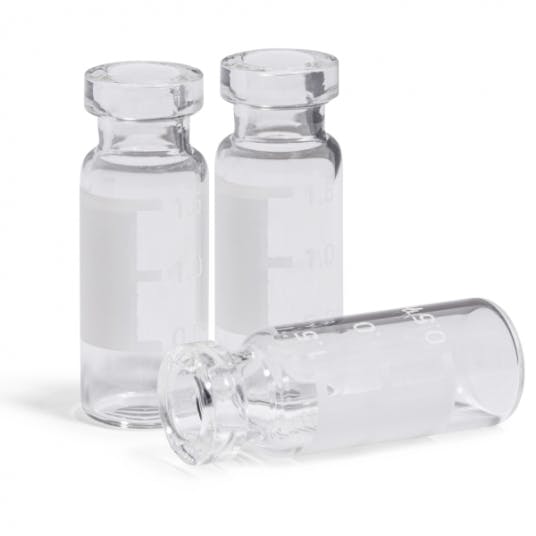 2mL Clear Certified Crimp Vial with Write-on Spot, 100pk