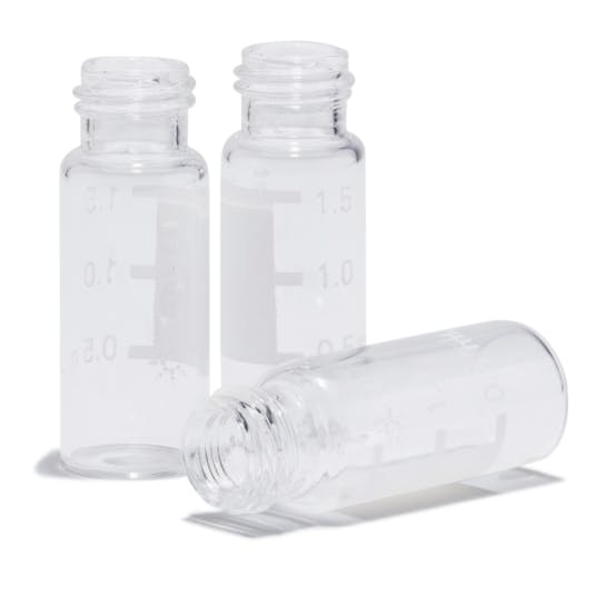 2mL Clear 9mm Certified Screw Vial with Write-on Spot, 100pk