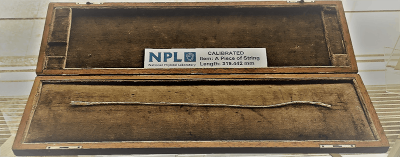 A calibrated piece of string. National Physical Laboratory, Teddington